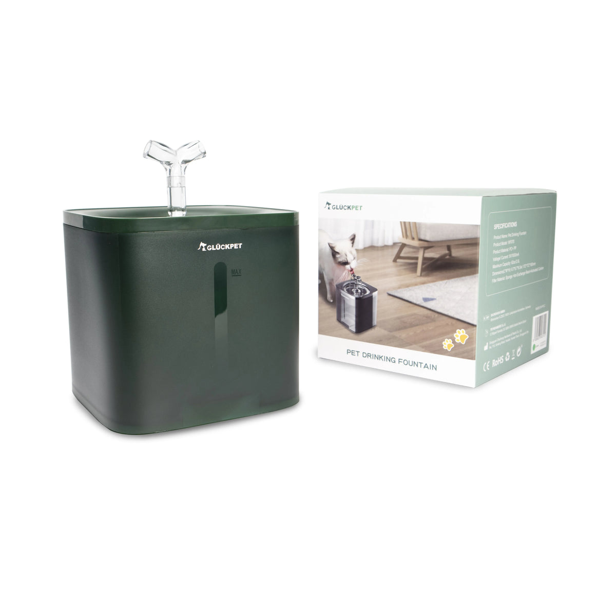 Fuente para gatos 2 L color verde